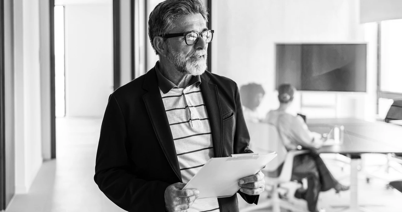 Associates gathered in a conference room